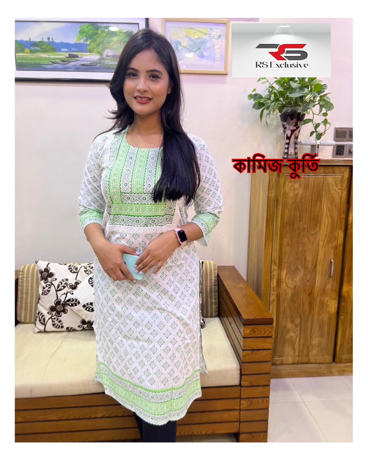 কামিজ কুর্তি-Block print For Women K-5