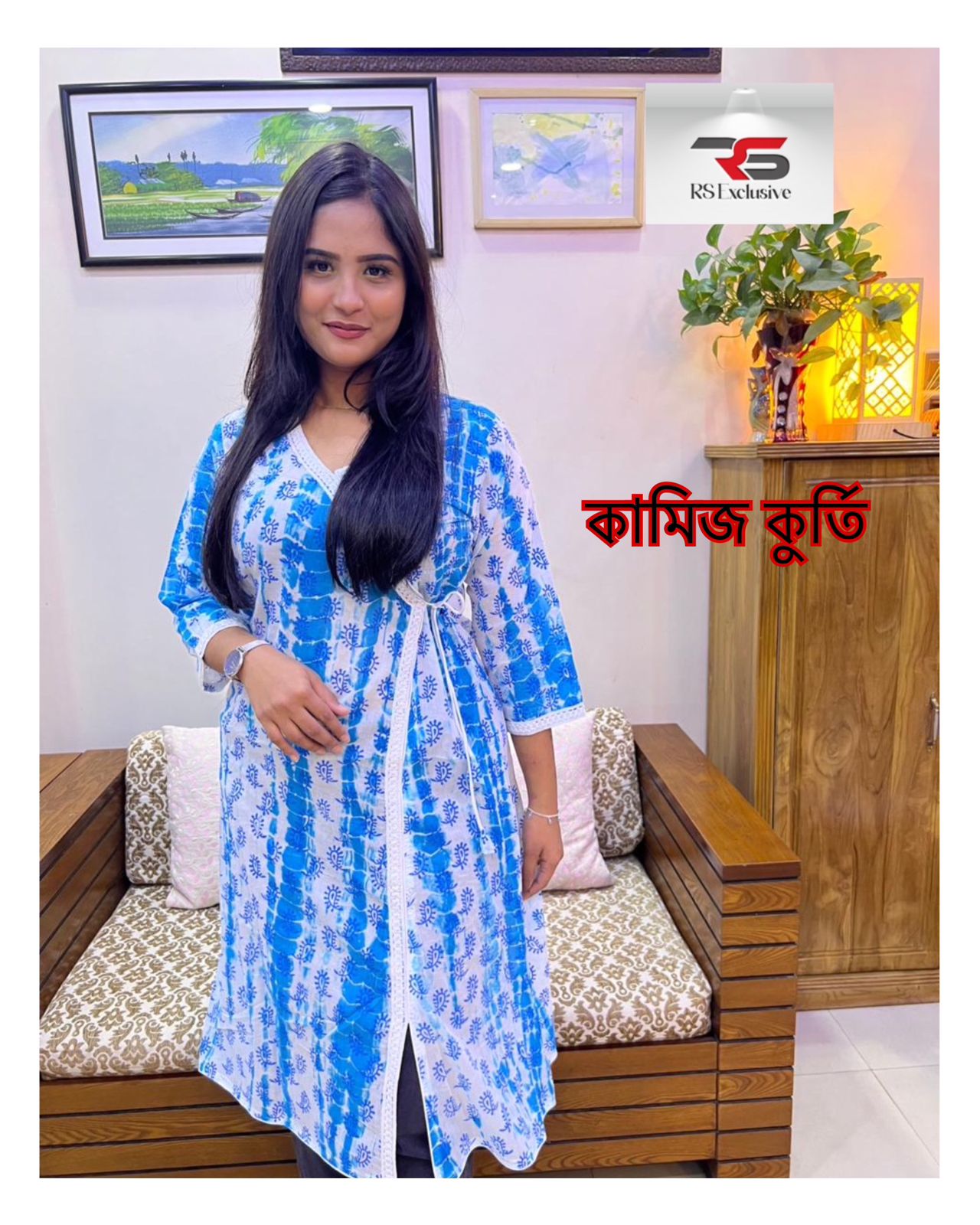 কামিজ কুর্তি-Block print For Women K-12